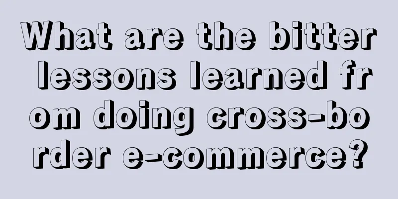 What are the bitter lessons learned from doing cross-border e-commerce?