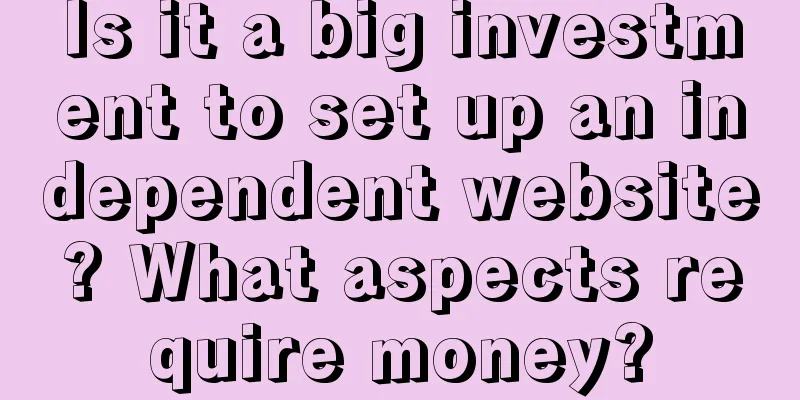 Is it a big investment to set up an independent website? What aspects require money?