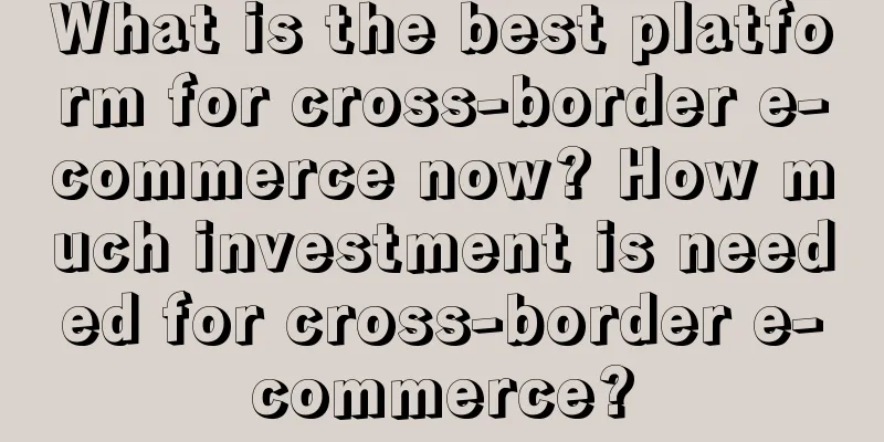 What is the best platform for cross-border e-commerce now? How much investment is needed for cross-border e-commerce?