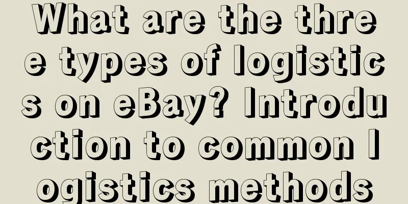What are the three types of logistics on eBay? Introduction to common logistics methods