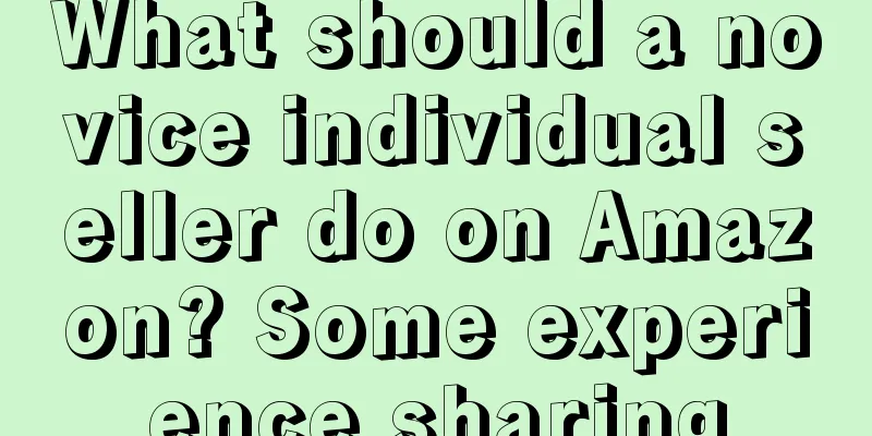 What should a novice individual seller do on Amazon? Some experience sharing