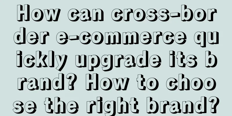 How can cross-border e-commerce quickly upgrade its brand? How to choose the right brand?