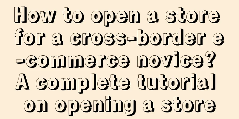 How to open a store for a cross-border e-commerce novice? A complete tutorial on opening a store