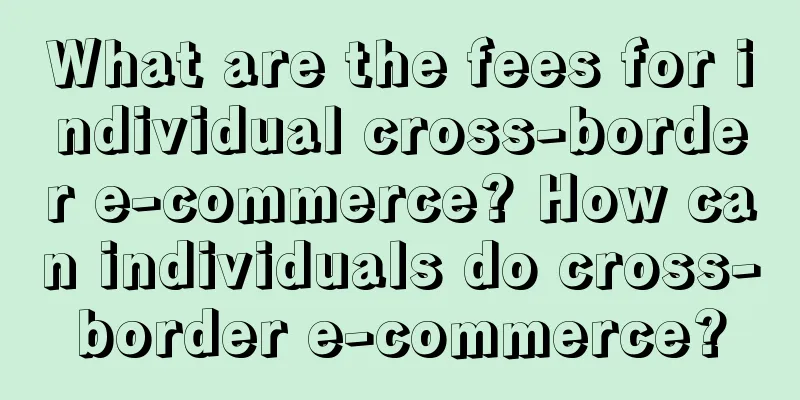 What are the fees for individual cross-border e-commerce? How can individuals do cross-border e-commerce?