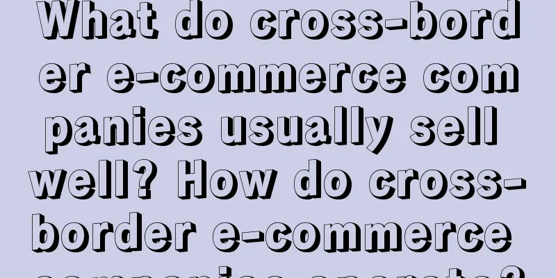 What do cross-border e-commerce companies usually sell well? How do cross-border e-commerce companies operate?