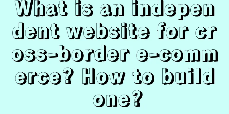 What is an independent website for cross-border e-commerce? How to build one?