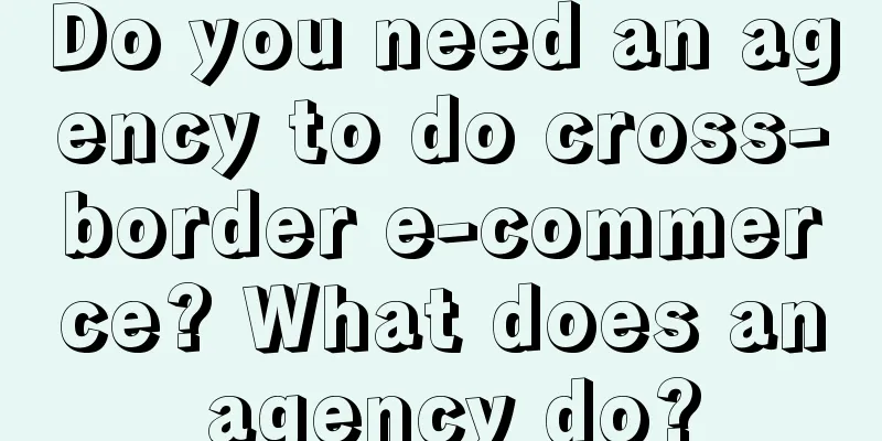 Do you need an agency to do cross-border e-commerce? What does an agency do?