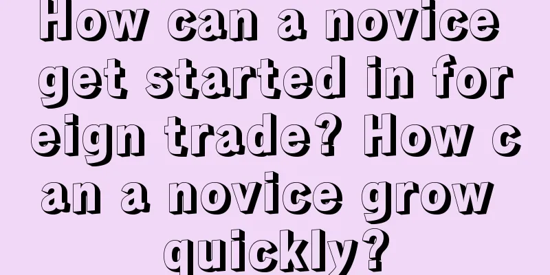 How can a novice get started in foreign trade? How can a novice grow quickly?