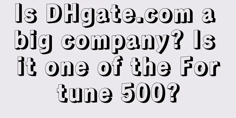 Is DHgate.com a big company? Is it one of the Fortune 500?