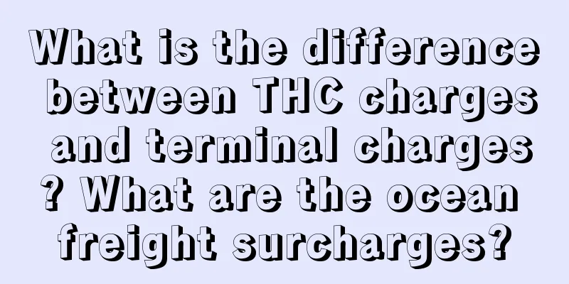 What is the difference between THC charges and terminal charges? What are the ocean freight surcharges?