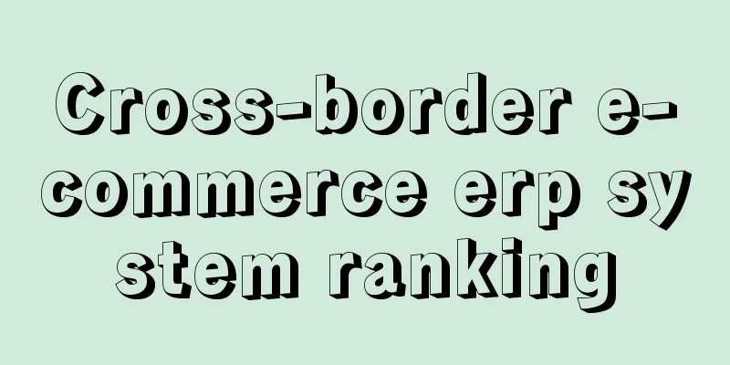 Cross-border e-commerce erp system ranking