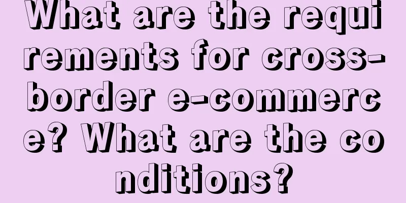 What are the requirements for cross-border e-commerce? What are the conditions?