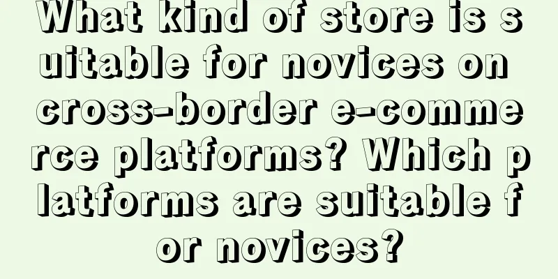 What kind of store is suitable for novices on cross-border e-commerce platforms? Which platforms are suitable for novices?