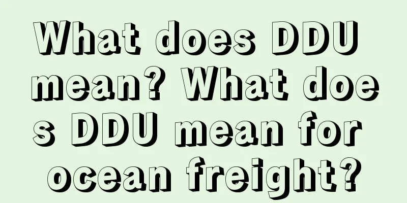 What does DDU mean? What does DDU mean for ocean freight?