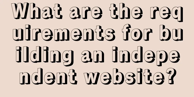What are the requirements for building an independent website?