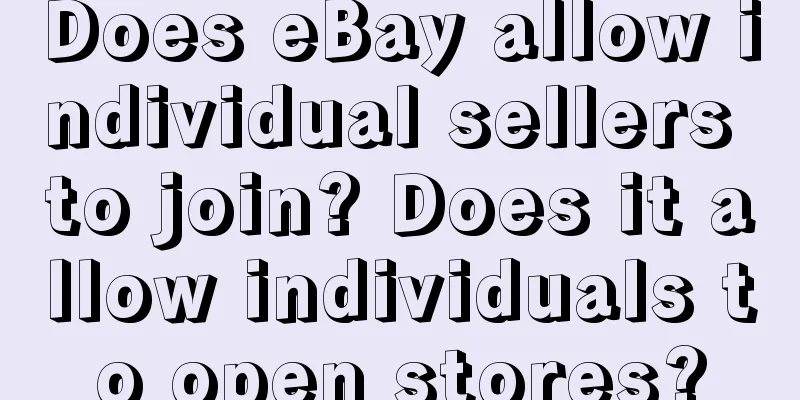 Does eBay allow individual sellers to join? Does it allow individuals to open stores?