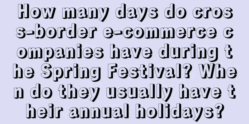 How many days do cross-border e-commerce companies have during the Spring Festival? When do they usually have their annual holidays?