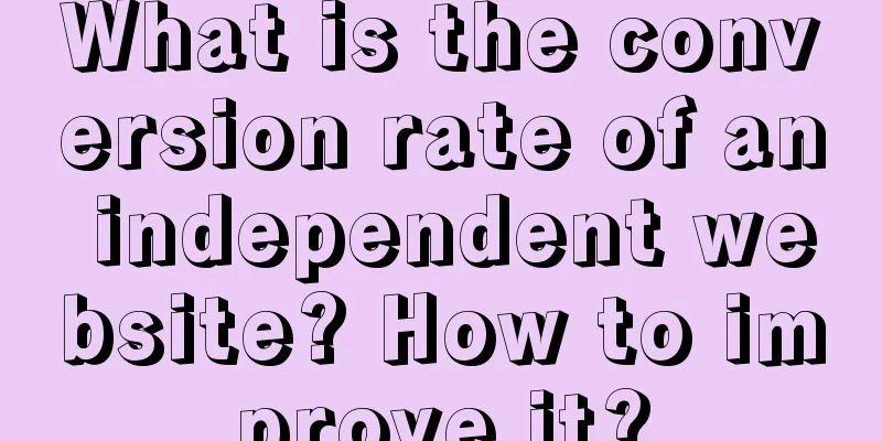What is the conversion rate of an independent website? How to improve it?