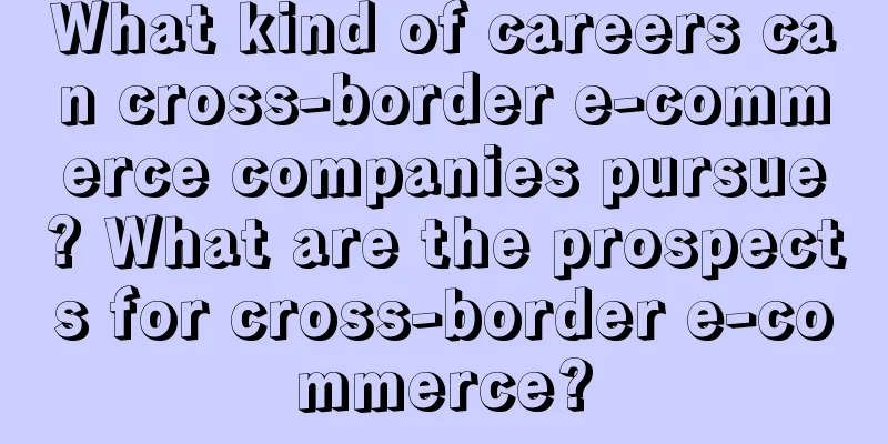 What kind of careers can cross-border e-commerce companies pursue? What are the prospects for cross-border e-commerce?