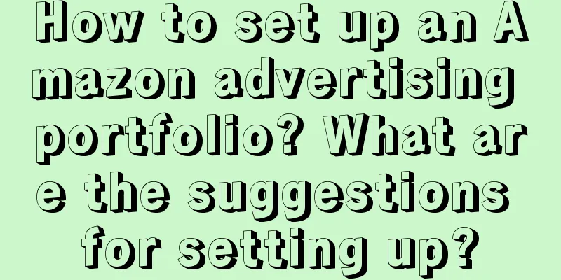 How to set up an Amazon advertising portfolio? What are the suggestions for setting up?