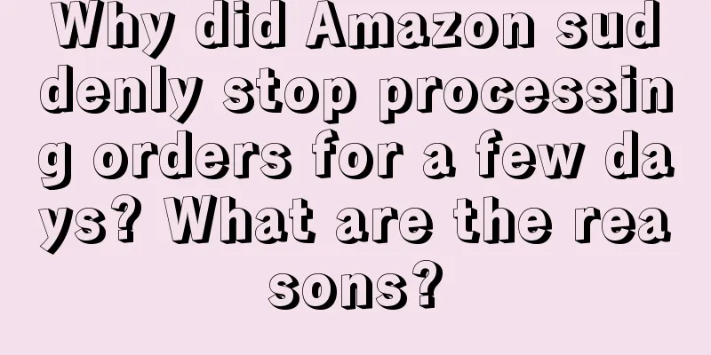 Why did Amazon suddenly stop processing orders for a few days? What are the reasons?