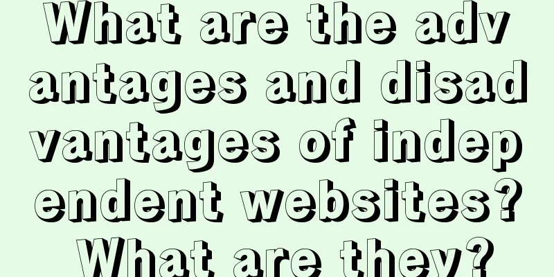 What are the advantages and disadvantages of independent websites? What are they?
