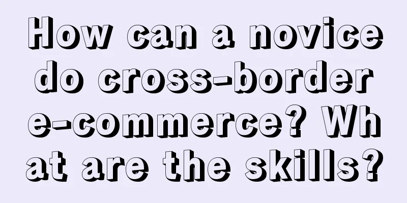 How can a novice do cross-border e-commerce? What are the skills?