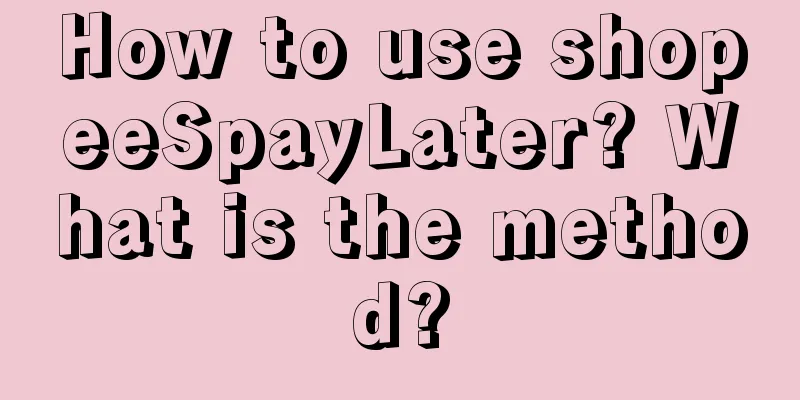 How to use shopeeSpayLater? What is the method?