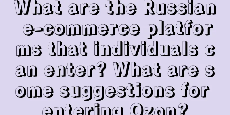 What are the Russian e-commerce platforms that individuals can enter? What are some suggestions for entering Ozon?