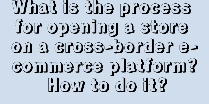 What is the process for opening a store on a cross-border e-commerce platform? How to do it?