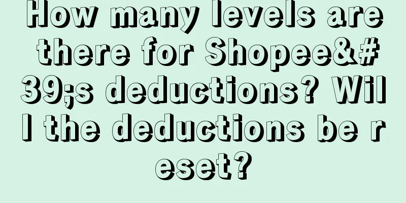 How many levels are there for Shopee's deductions? Will the deductions be reset?