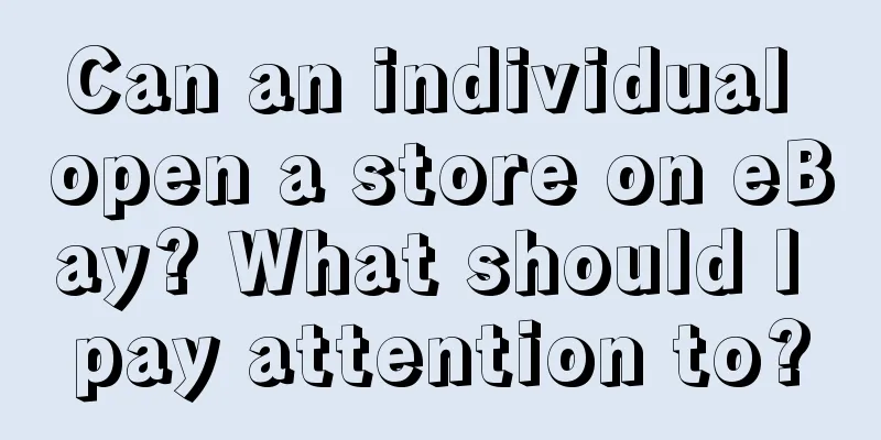 Can an individual open a store on eBay? What should I pay attention to?