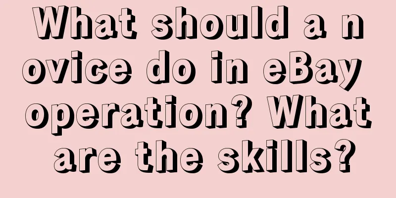 What should a novice do in eBay operation? What are the skills?