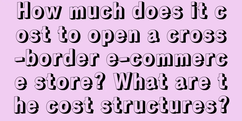 How much does it cost to open a cross-border e-commerce store? What are the cost structures?