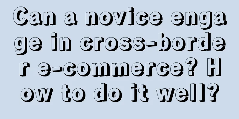 Can a novice engage in cross-border e-commerce? How to do it well?