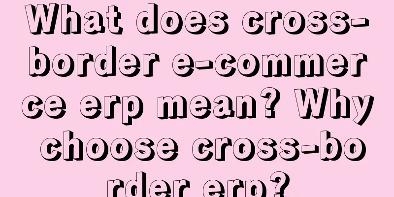 What does cross-border e-commerce erp mean? Why choose cross-border erp?