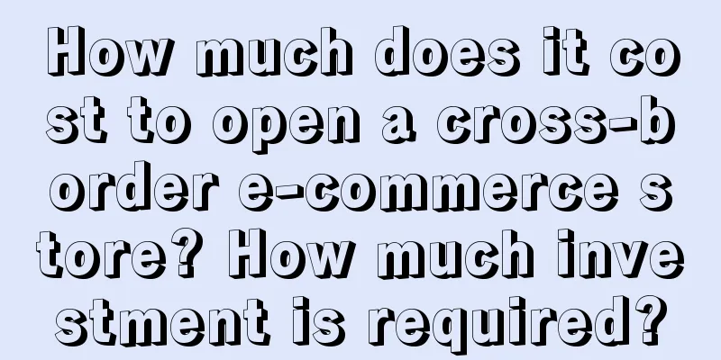 How much does it cost to open a cross-border e-commerce store? How much investment is required?
