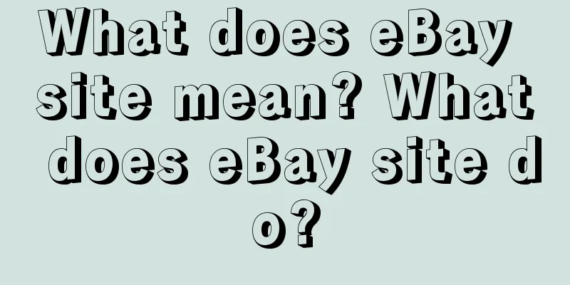 What does eBay site mean? What does eBay site do?