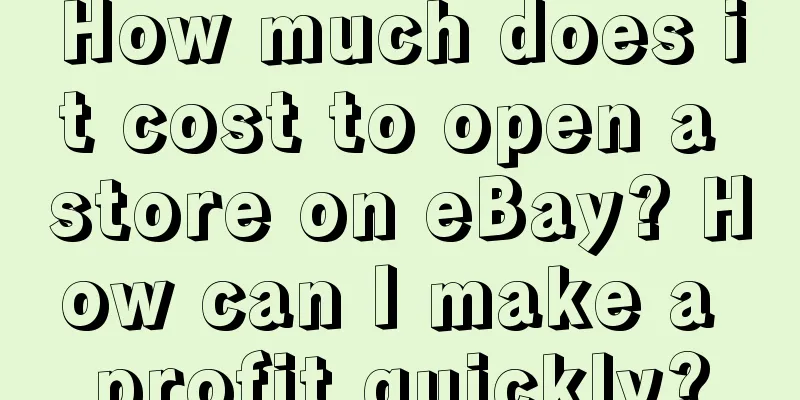 How much does it cost to open a store on eBay? How can I make a profit quickly?