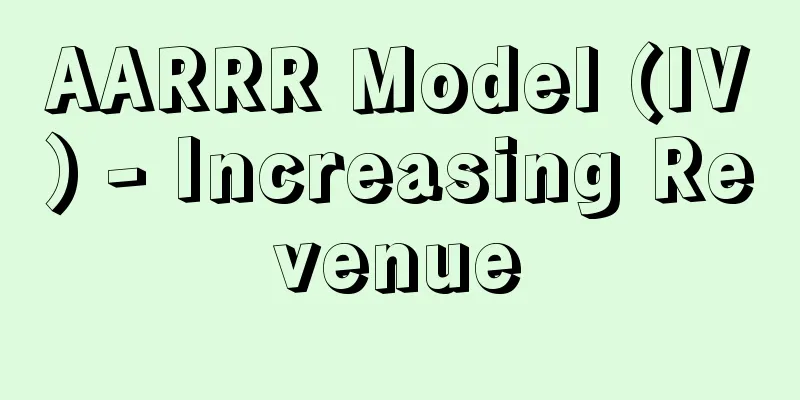 AARRR Model (IV) - Increasing Revenue