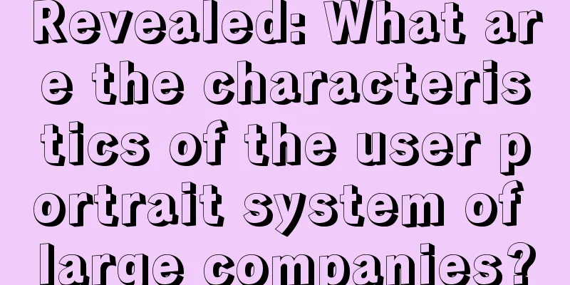 Revealed: What are the characteristics of the user portrait system of large companies?