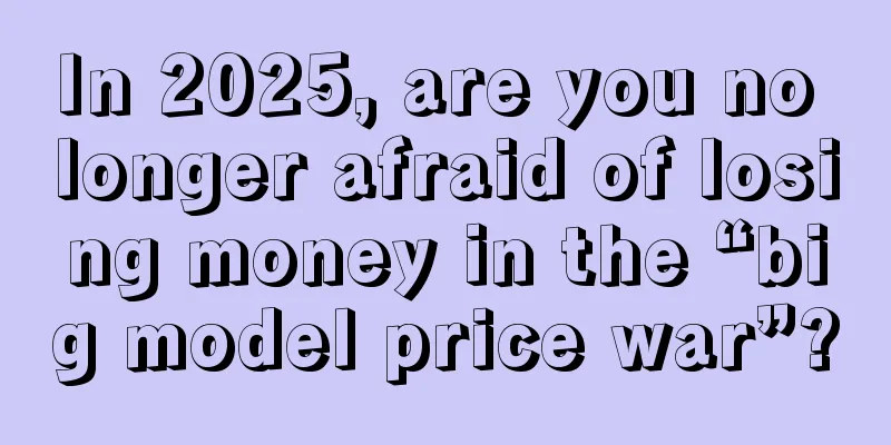 In 2025, are you no longer afraid of losing money in the “big model price war”?