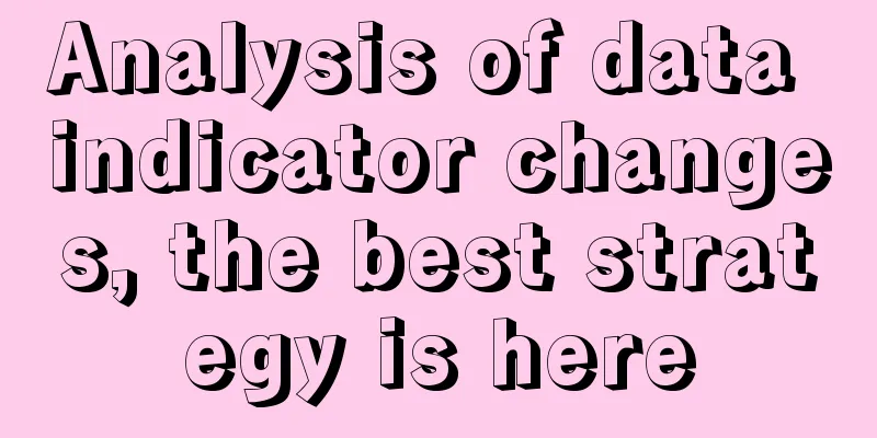 Analysis of data indicator changes, the best strategy is here