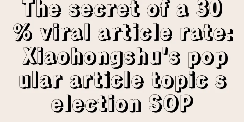 The secret of a 30% viral article rate: Xiaohongshu's popular article topic selection SOP