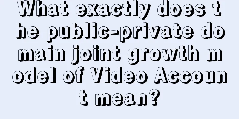 What exactly does the public-private domain joint growth model of Video Account mean?