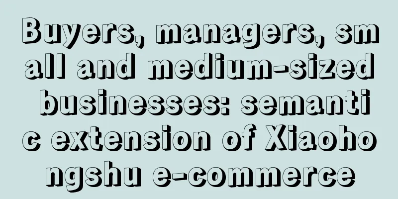 Buyers, managers, small and medium-sized businesses: semantic extension of Xiaohongshu e-commerce
