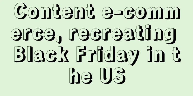 Content e-commerce, recreating Black Friday in the US