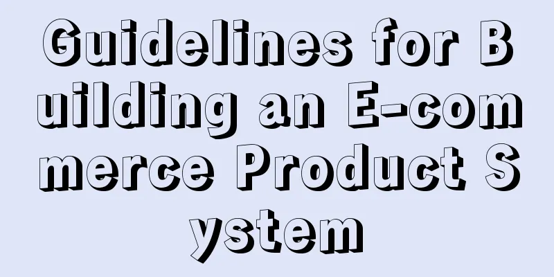 Guidelines for Building an E-commerce Product System