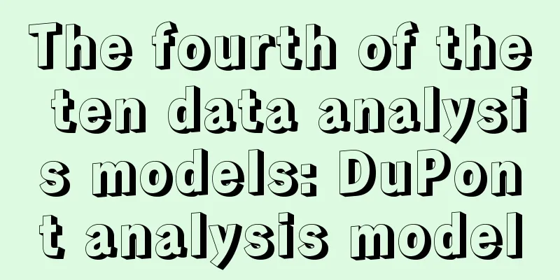 The fourth of the ten data analysis models: DuPont analysis model