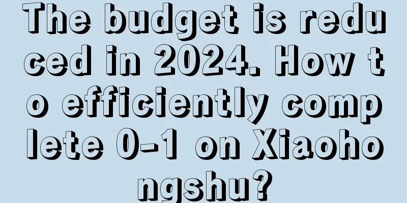 The budget is reduced in 2024. How to efficiently complete 0-1 on Xiaohongshu?